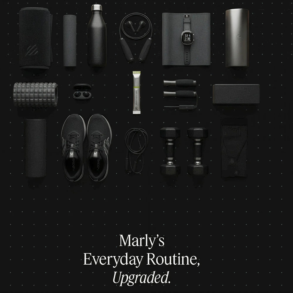 Gym flat lay with Rephora Lemon Lime stick pack — everyday routine upgraded